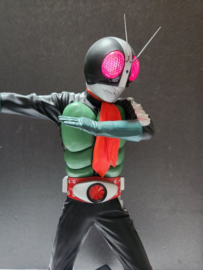 【遂に出品！究極のプロ完成品No5 】電飾★海洋堂 メガソフビ 仮面ライダー2号