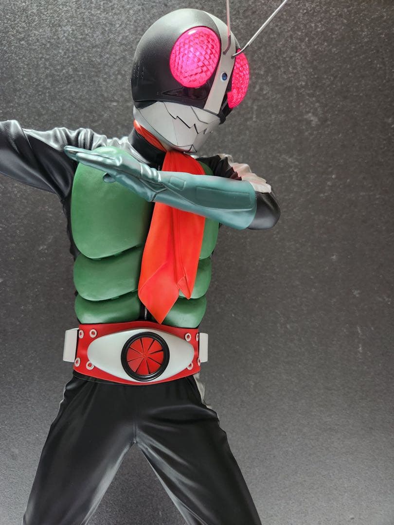 【遂に出品！究極のプロ完成品No5 】電飾★海洋堂 メガソフビ 仮面ライダー2号