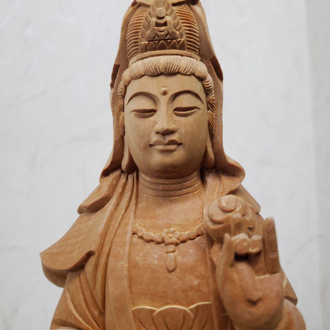 Ｂフライデー　蔵出し特価仏像★桧材 滴水観音菩薩像★高さ：約30cm