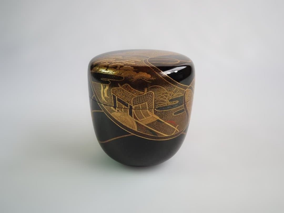 裏千家15世鵬雲斎宗匠御書付『絵巻蒔絵大棗』2代清瀬一光造（共箱）