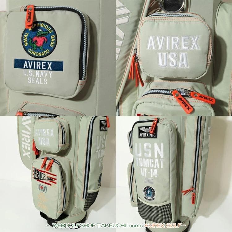 新品 AVIREX アヴィレックスゴルフ キャディバッグ モスグリーン