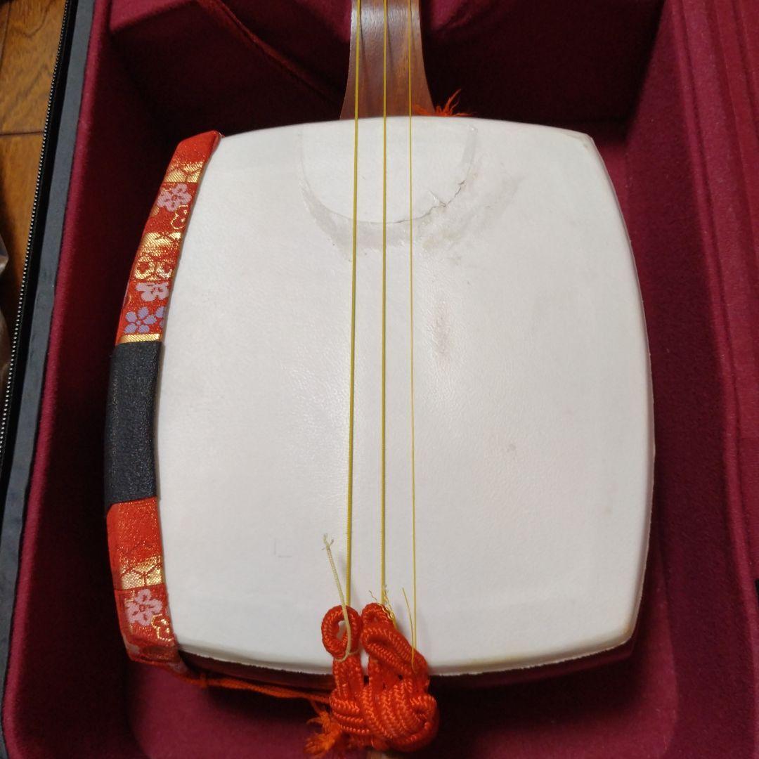 長唄三味線 花梨 細棹 初心者セット 破れなし すぐ練習可