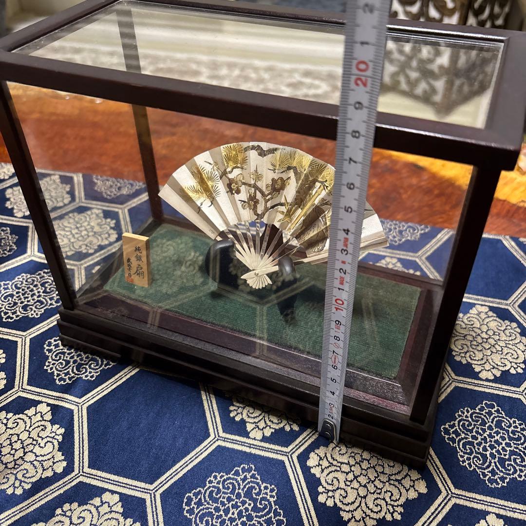 G*G様 純銀金色装飾の扇子 置物