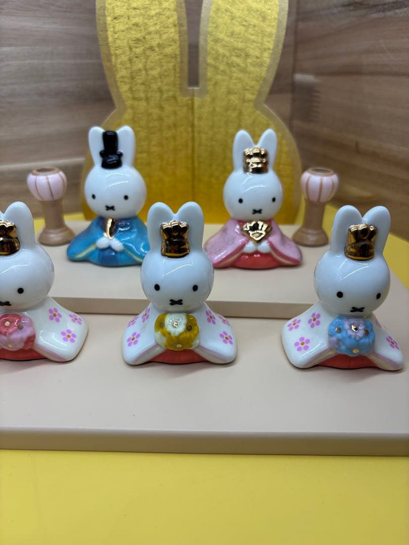 ひな人形 ミッフィー 磁器雛人形 5人飾り キャラクター