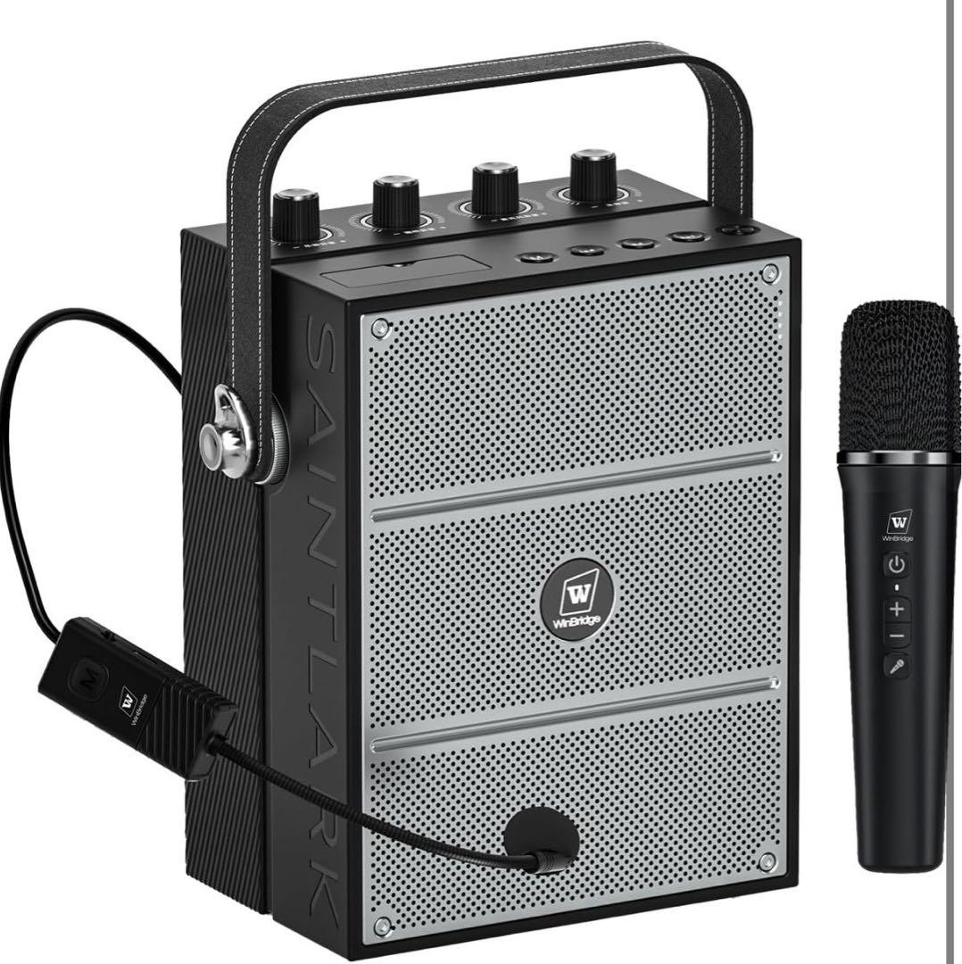 60W ハンドヘルドマイク ポータブル拡声器 PAシステム 音楽再生 エコー録音