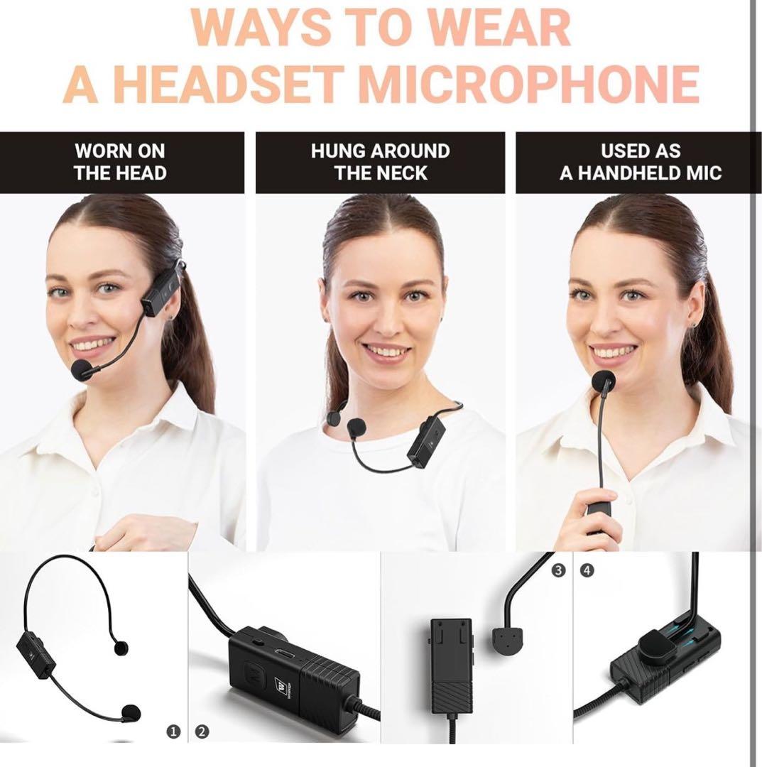 60W ハンドヘルドマイク ポータブル拡声器 PAシステム 音楽再生 エコー録音