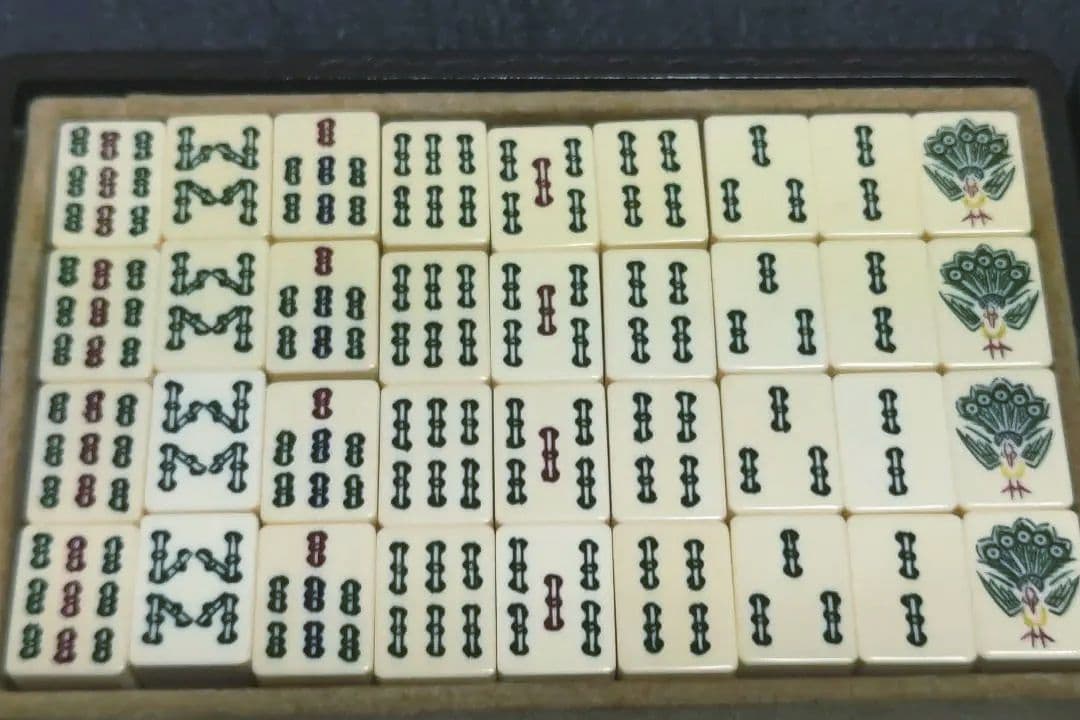 麻雀牌 セット 竹牌 手彫 最高級牌 天然素材 アンティーク レトロ