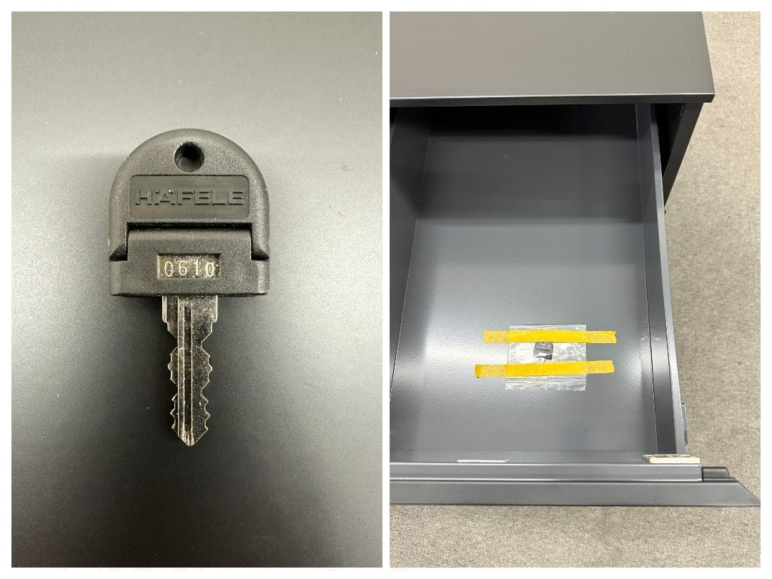 カッシーナイクスシー■AFドロアー　鍵付き　黒　デスクワゴン　袖机　オフィス