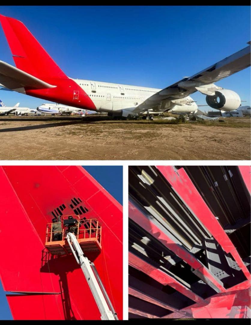 TUI B757 カンタス A380 実機 タグ キーホルダー 2枚セット