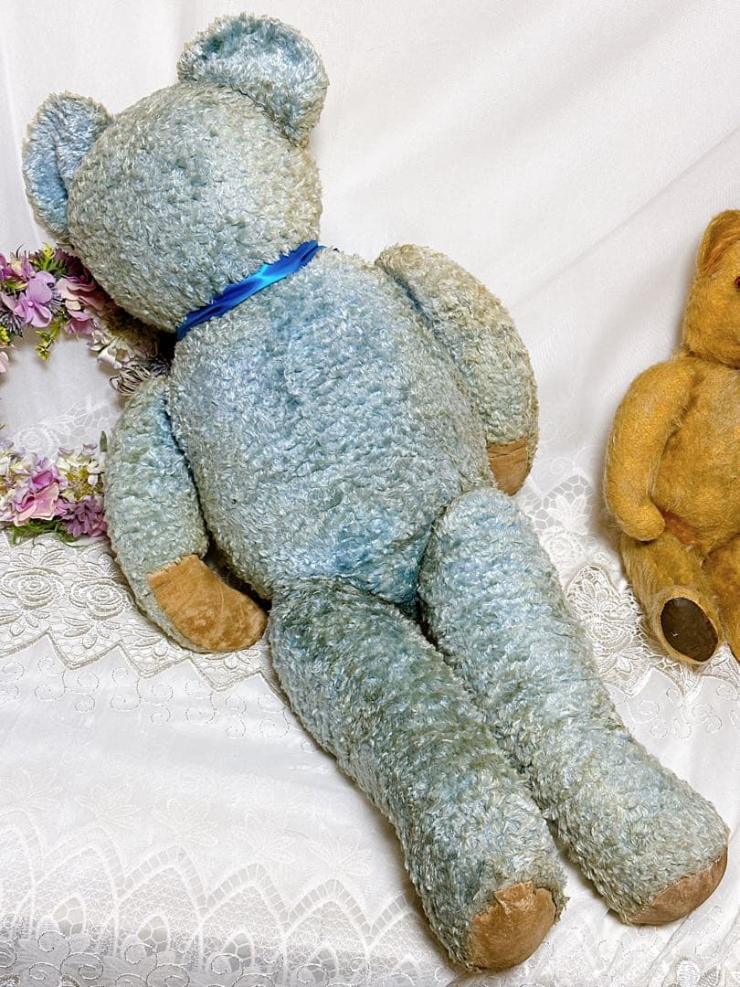 2/18 チャーリー様　✨レア✨❤️特大❤️ブルーのアンティークベア