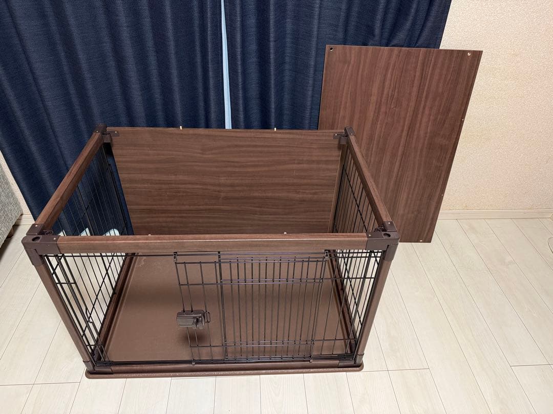 アイリスオーヤマ　インテリアウッディサークル　屋根付き　ケージ