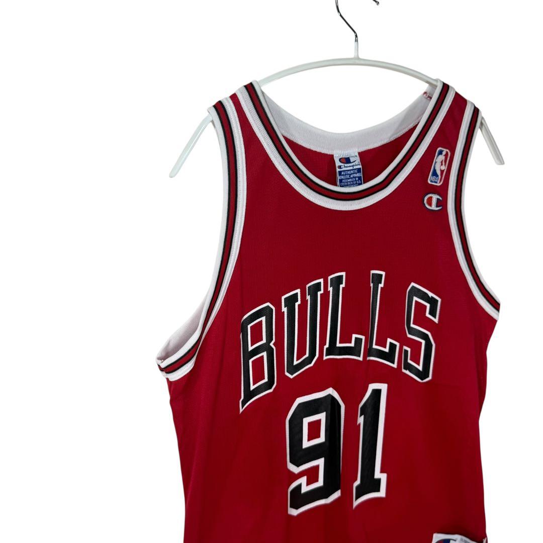 90s Champion NBA ブルズ ロドマン 91 バスケシャツ 40 赤