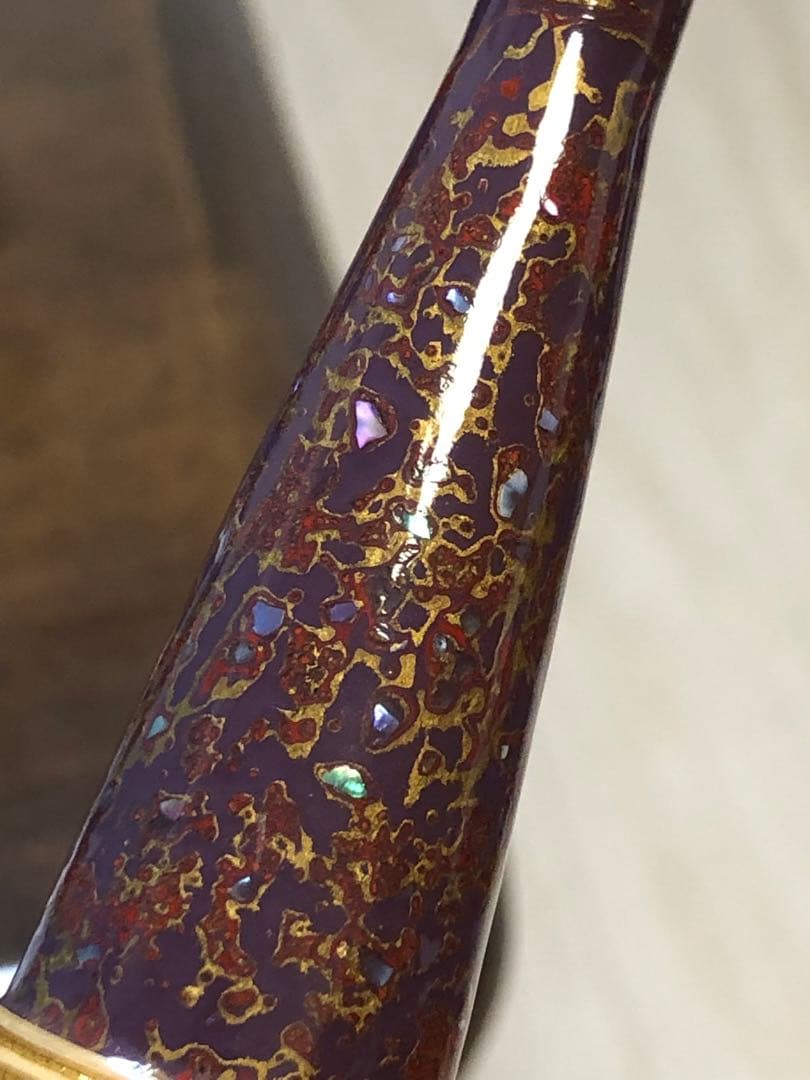 DAM 釣りロッド和竿風 2本継ぎ ハゼ・チヌ・筏釣り 漆塗り 螺鈿細工 美品