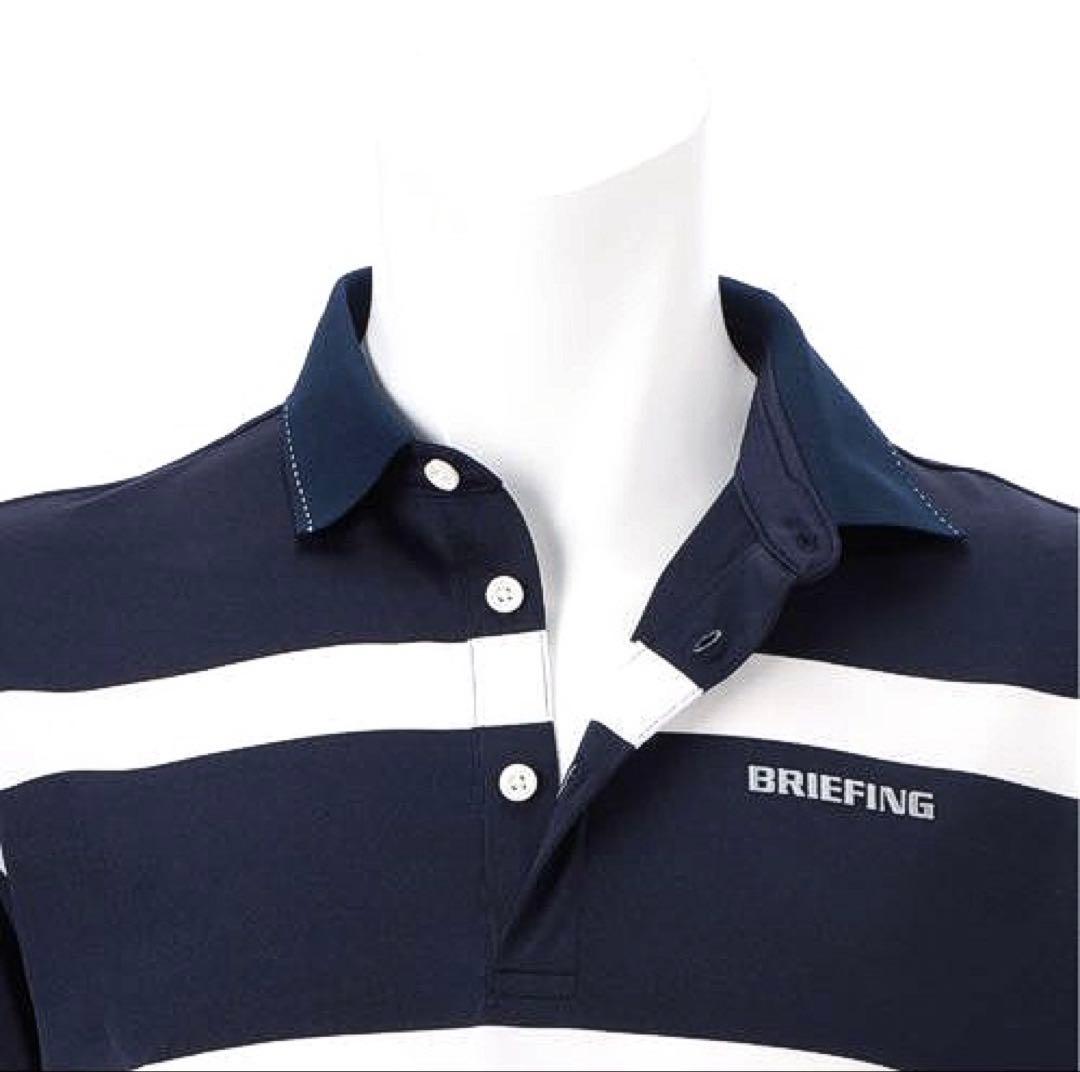 BRIEFING GOLF PANEL STRIPE POLO（NAVY／ M）