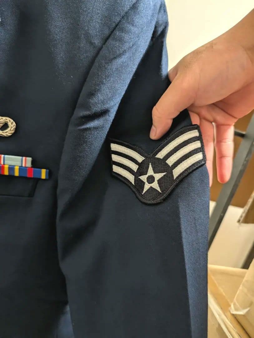 US Airforce 米空軍ネイビー軍服上下と軍帽・バッジ・ベルト【本物】