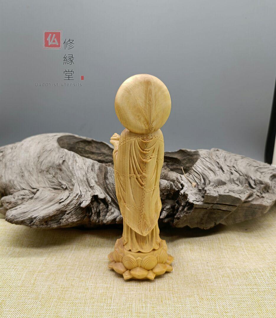 【修縁堂】大迫力 木彫仏像 薬師如来立像 薬師仏 柘植材 精密彫刻 仏師で仕上げ