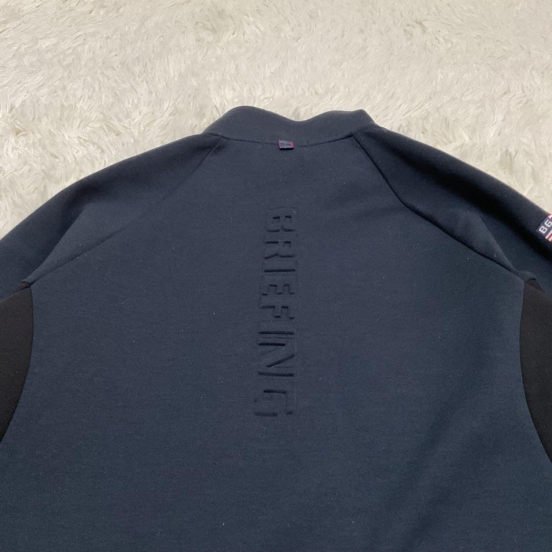 BRIEFING ハーフジップ スウェット 3Dロゴ ネイビー Mサイズ
