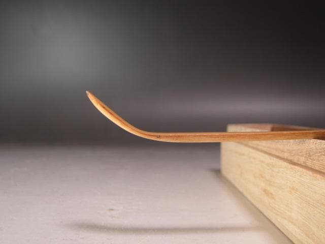 ★　黒田辰秋　自作茶杓　風花　優しい線を描いた一品です★x468