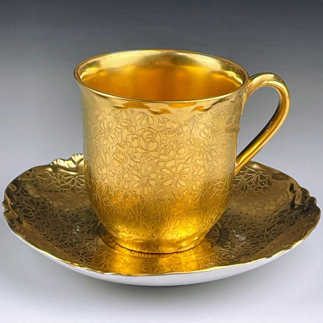 【希少】フッチェンロイター 24K 金彩 カップ＆ソーサー ハンドエングレーブド