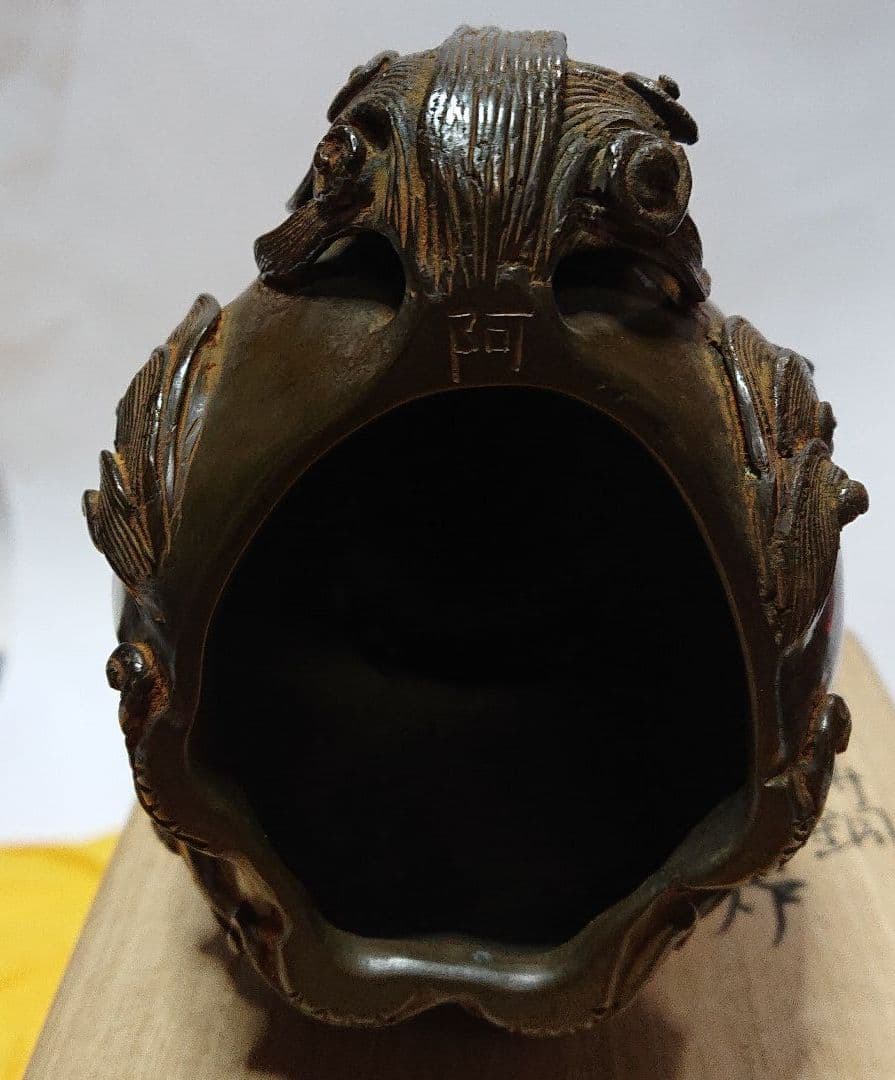 作家物金工師高橋阿子作蝋形鋳銅獅子伏香炉未使用品☆4月31日迄御値引き販売中☆