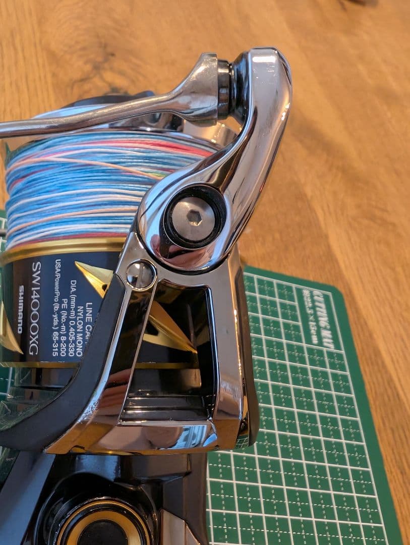 機関良好　シマノ　19　ステラsw　 14000XG　左巻き　社外ハンドルノブ付