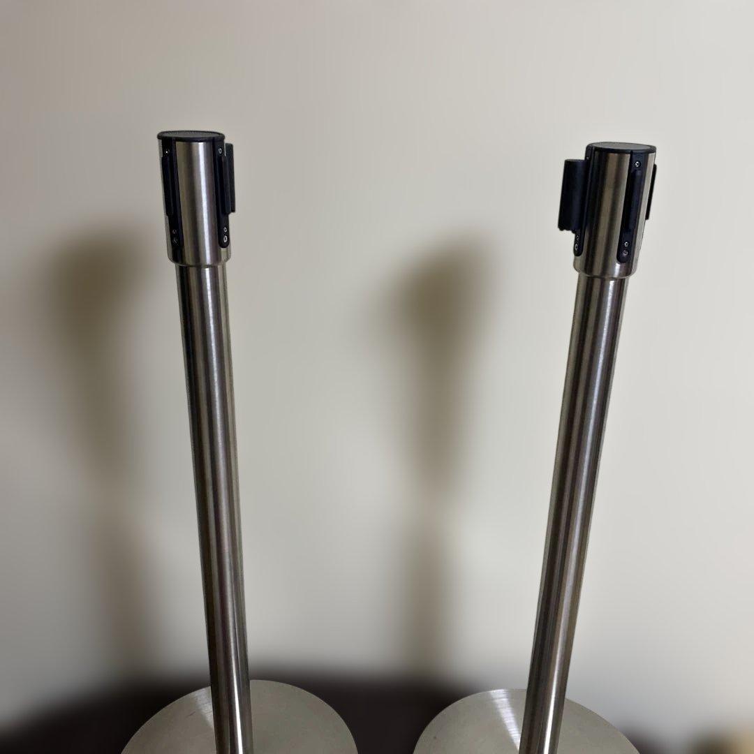 ベルトリールパーティション２本セットレッド間仕切り順路案内入場規制　送料込み！