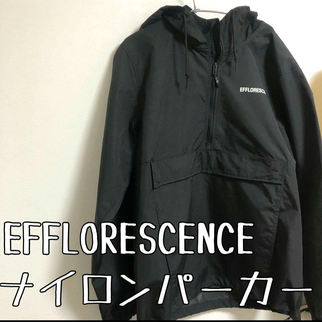 【人気】EFFLORESCENCE(エフロレッセンス) ナイロンパーカー黒/L