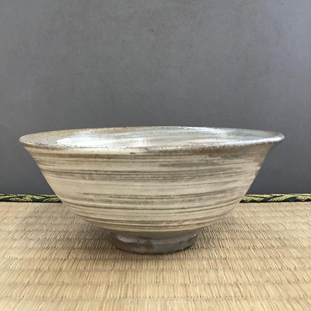 茶道具　茶碗　高麗焼茶碗　楽善斎　刷毛目茶碗　李方子　作　共箱　S217CW