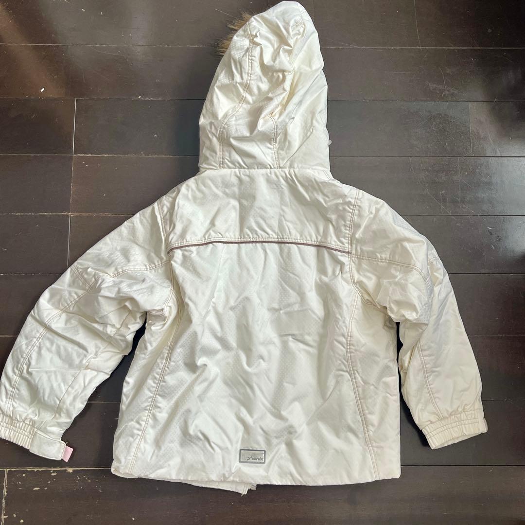 子ども用スキーウェアセット（ホワイト）phenix 手袋付き　130cm