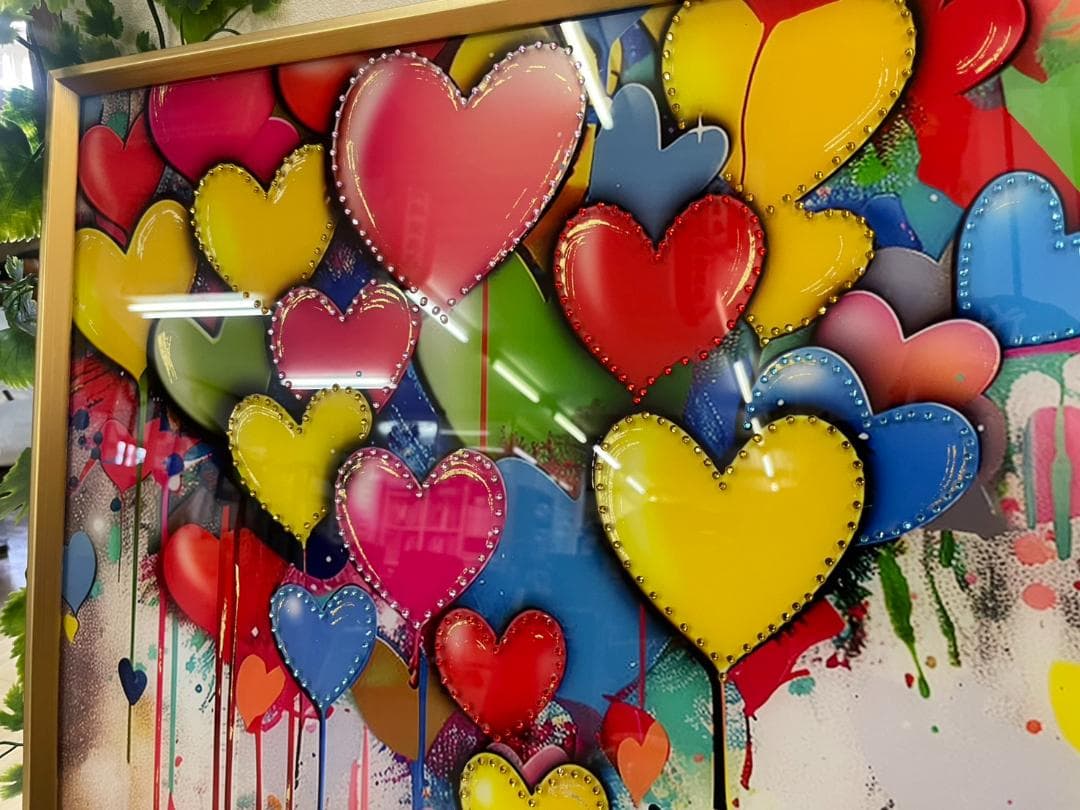 ストーン　アートパネル　バンクシー　風船と少女　壁掛け　パネル　アート　絵　絵画