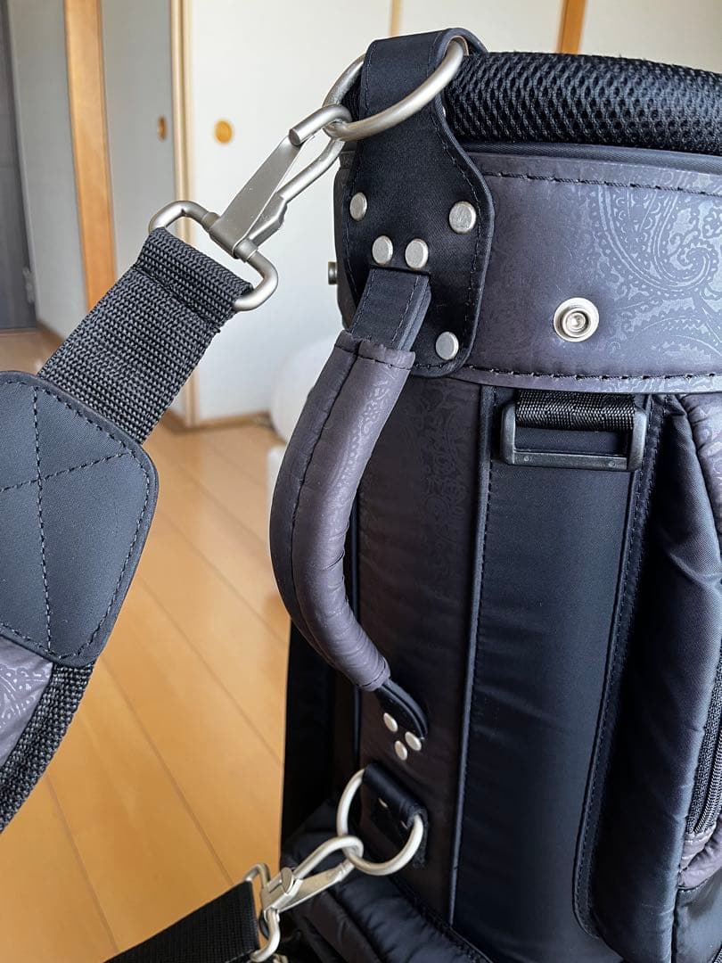 美品アディダス　COREカートキャディバッグ8 QR743 ペイズリー柄　9型