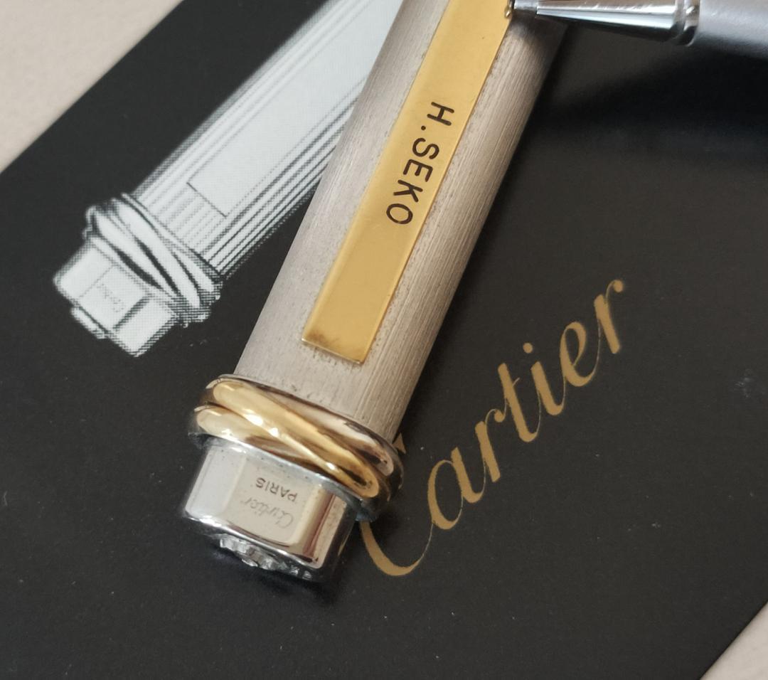 ヴィンテージ カルティエ　Cartier　トリニティ　ボールペン　シルバー　箱付