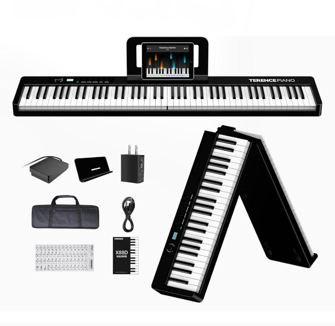TERENCE 電子ピアノ X88D 折畳み 88鍵盤 10Wデュアルスピーカー