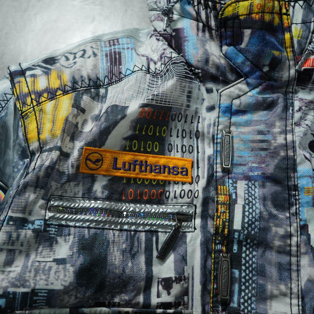 90s GOLDWIN archive 中綿ナイロンジャケット 短丈 シルバー