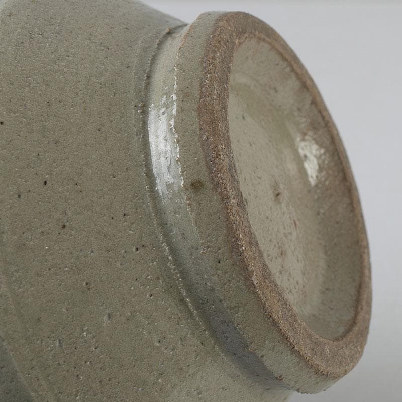 人間国宝　濱田庄司作　鐵絵花瓶　共布共箱　M　R9136H