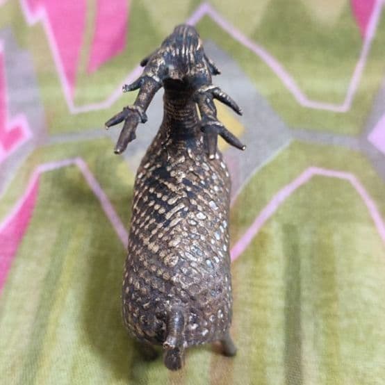 【アンティーク】インドの鋳造工芸品✨牡鹿のブロンズ像