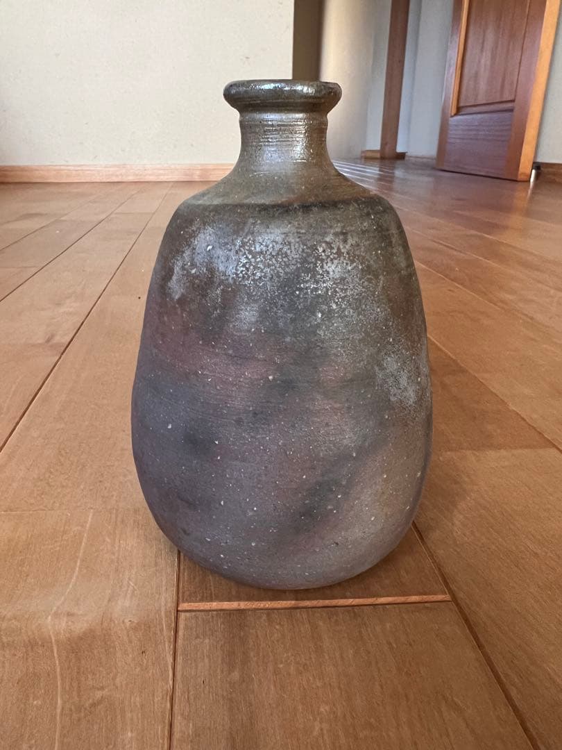 備前焼 徳田陶春 兼春 (陶印有)作 徳利 とっくり 共箱