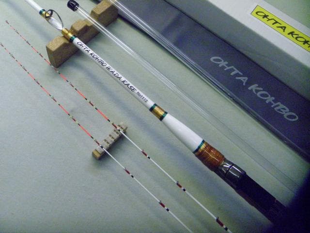 1113★手作り（布袋竹）筏竿【全長149㎝】【最高級】【純白筏竿】太田工房★