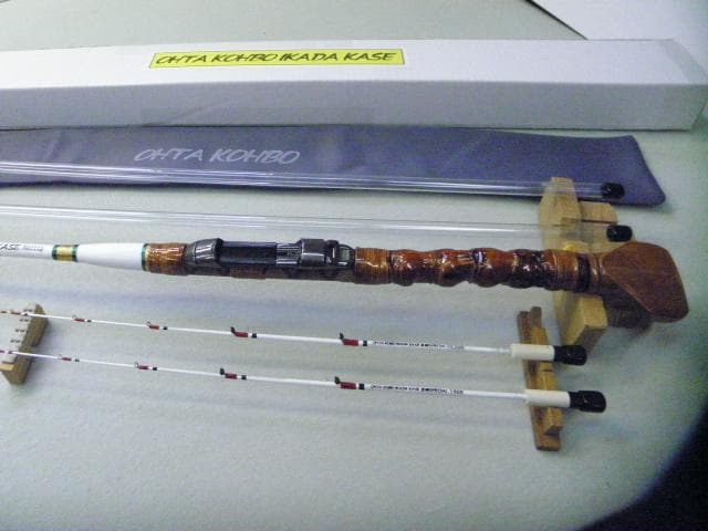 1113★手作り（布袋竹）筏竿【全長149㎝】【最高級】【純白筏竿】太田工房★