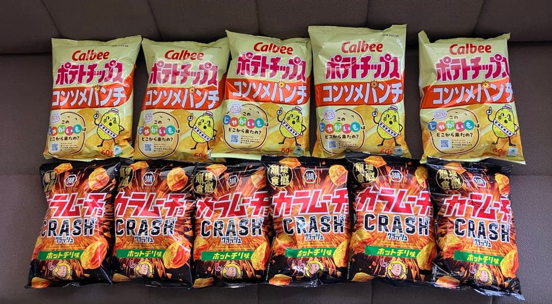 即席麺とスナック菓子のセット