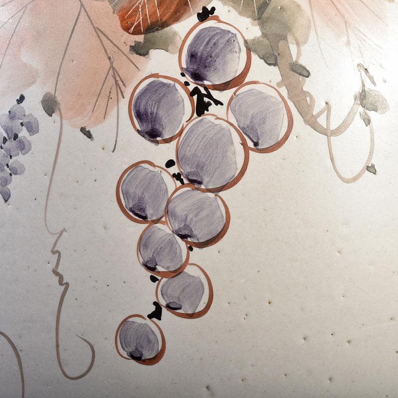 九谷焼　九谷　中村外志人（陶志人）作　色絵　葡萄文　花瓶　共箱　M　R8808B