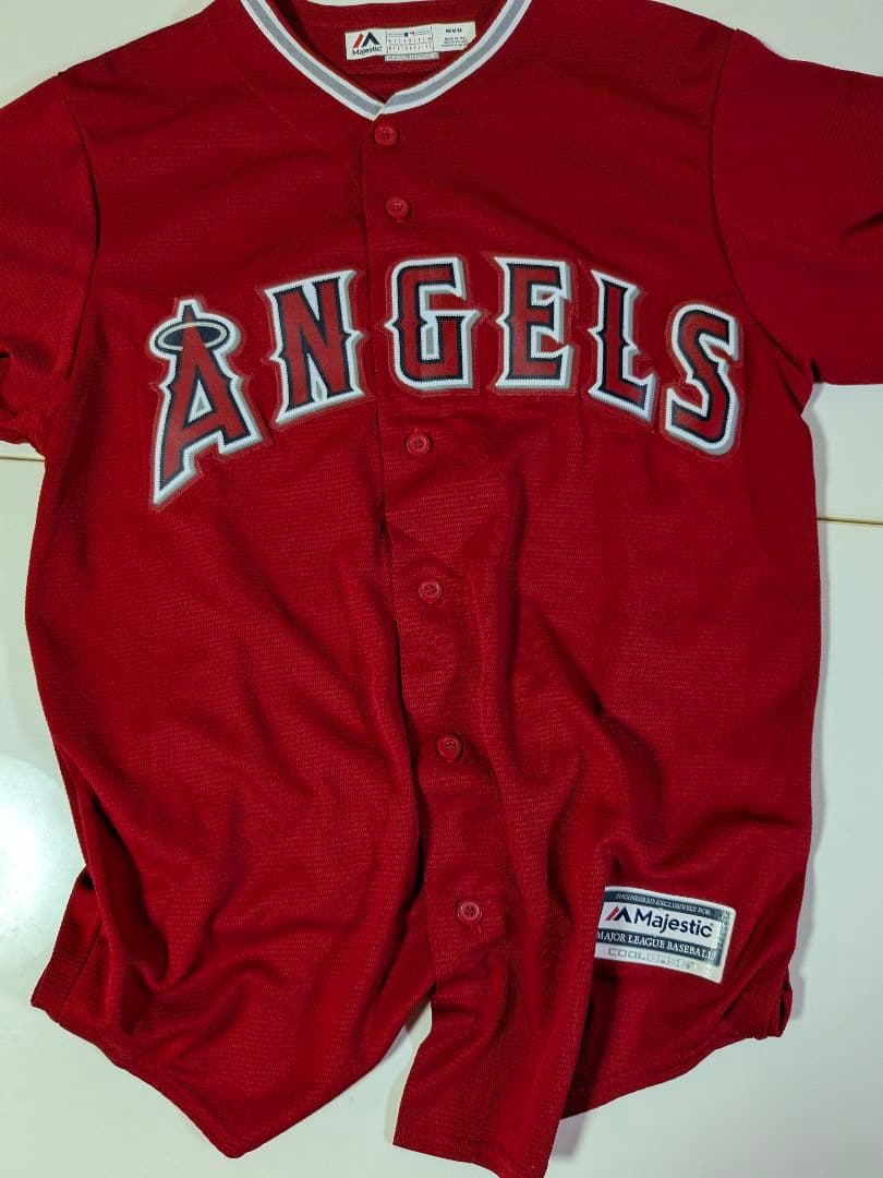 ②USA製 マジェスティック　エンゼルス 大谷翔平 ユニフォーム　Ｍ レッド