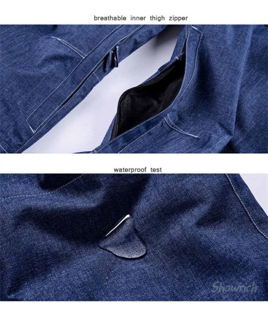 【値下げ】スノーボード スキー デニム調 オーバーオール ビブパンツ Mサイズ