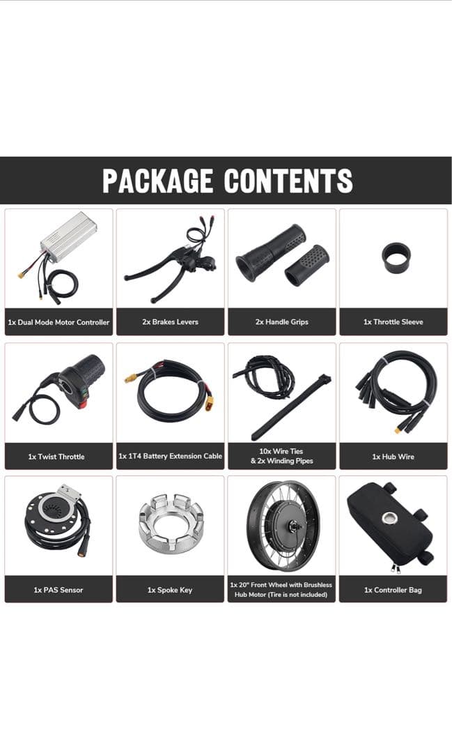 Ebike48v1000wフロントモーターキットコントローラーセット135mm用
