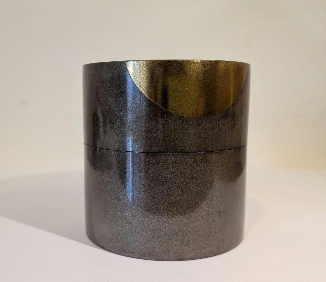 『銀粉溜二季鳥蒔絵』中次　宗廣作　茶道具　道場宗廣　茶器　棗　鴈鳥　満月