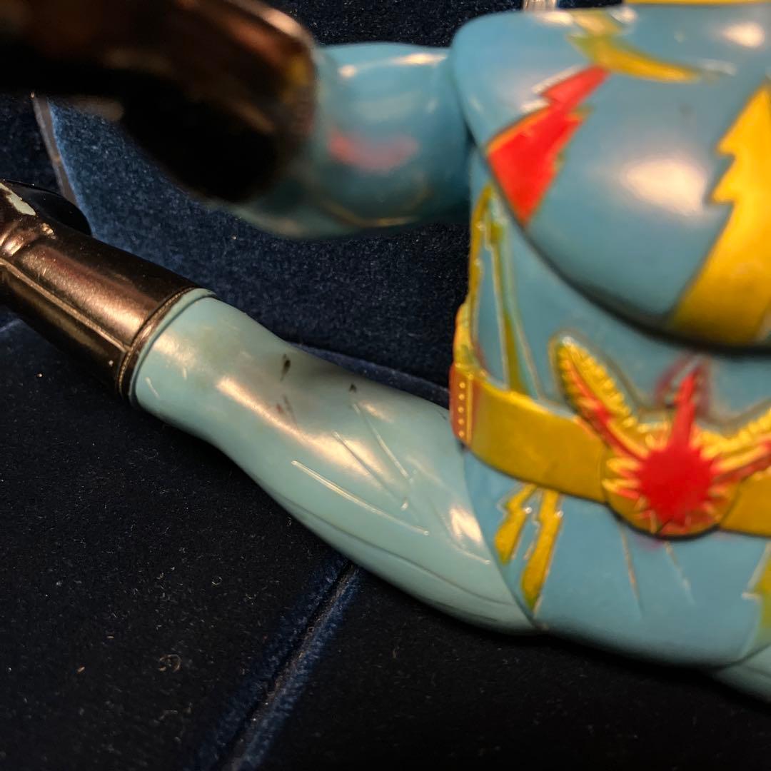 昭和レトロ ポピー イナズマン ソフビ 面無し 石森プロ 当時物 戦隊モノ