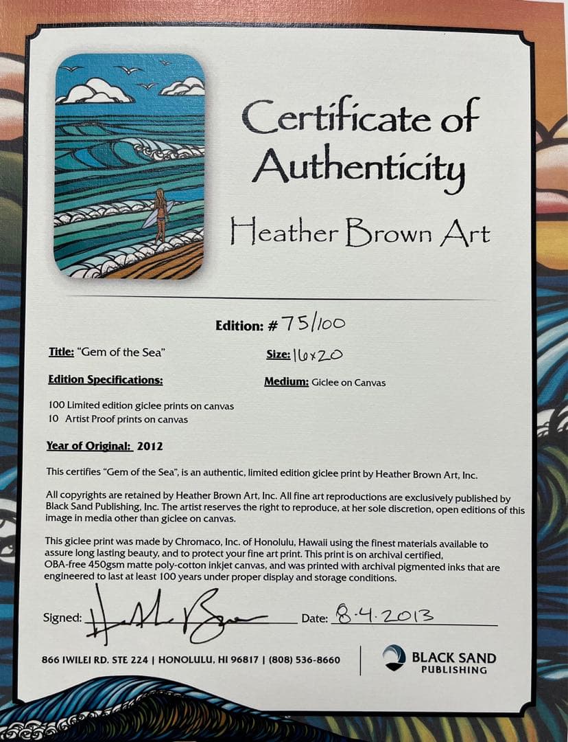 ヘザーブラウン　ジクレー絵画