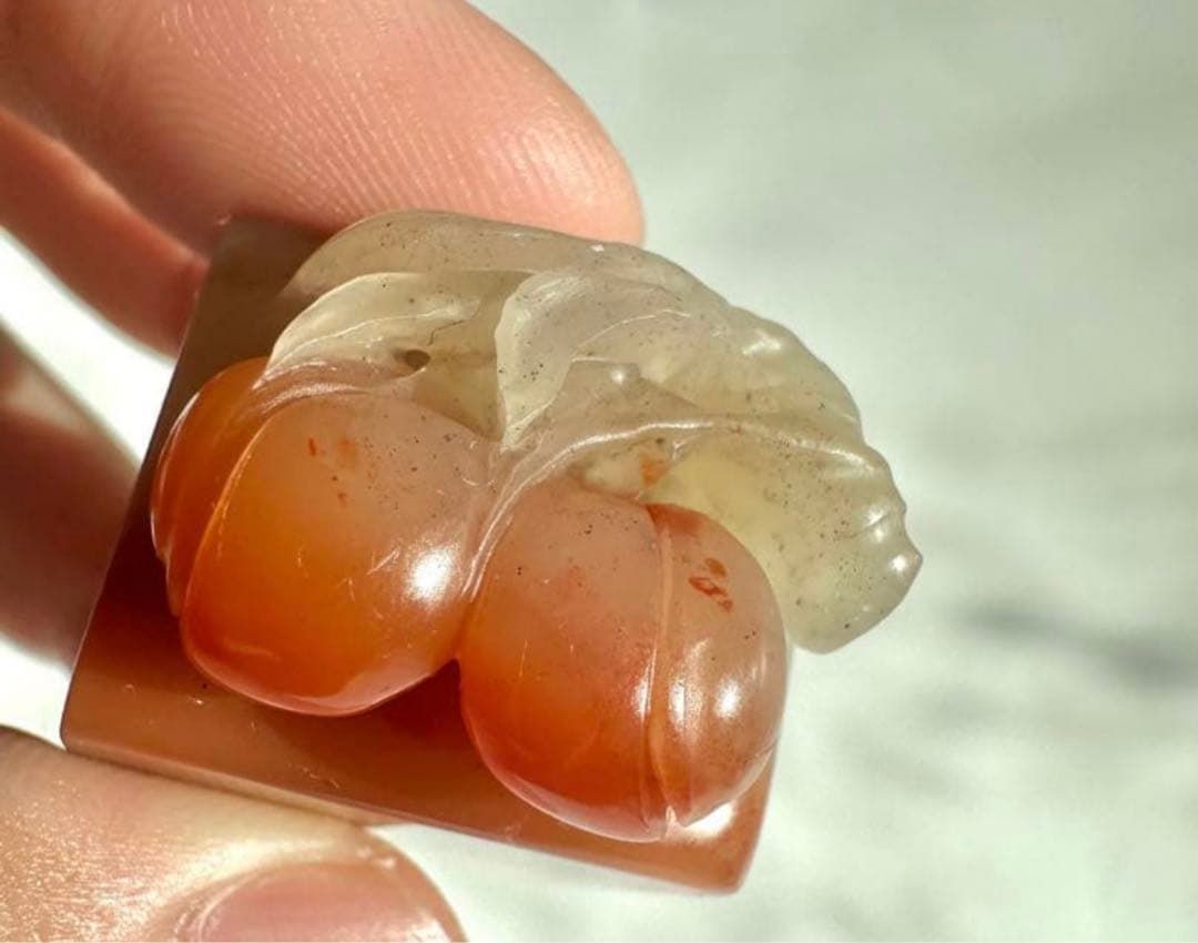 【桃】 もも　美品　高級印材　篆刻　印石　ラオス　印石　水凍