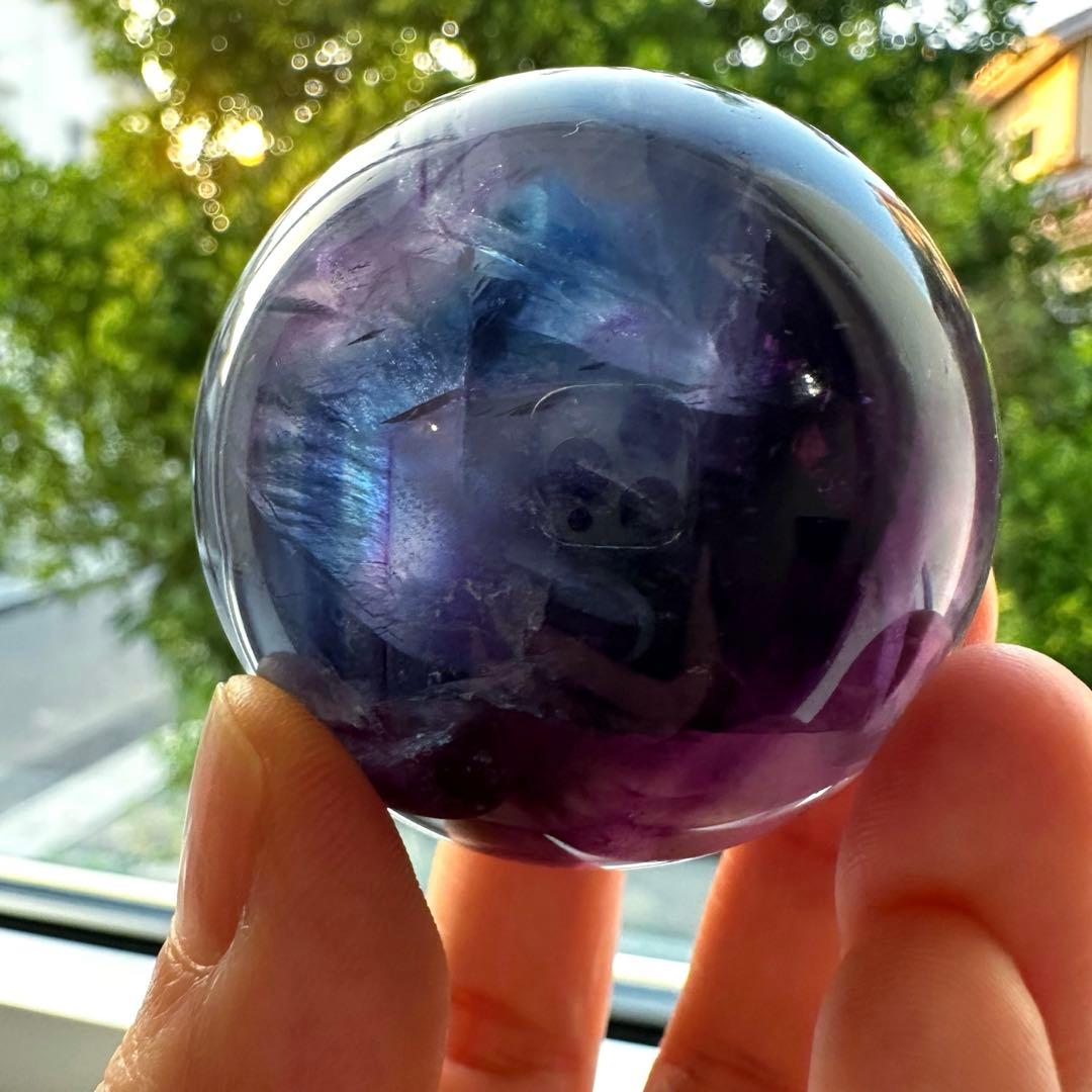 ブルーフローライト　スフィア　4.8㎝　185.6 フローライト　透明感