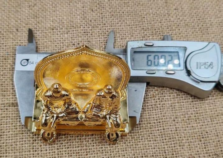 【修縁堂】妙法蓮華経二聖 多宝仏 釈迦如来 金メッキ 仏教法具 寺院用仏具